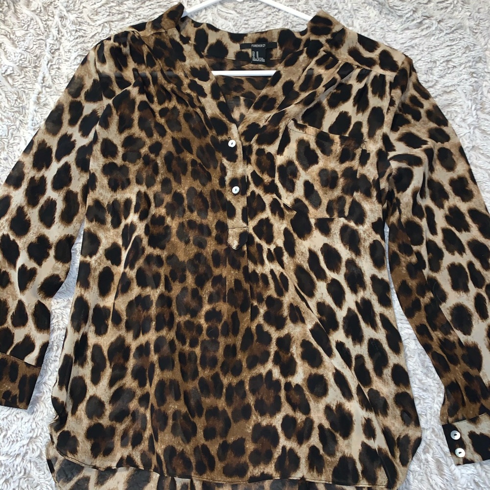 Forever 21 cheetah blouse
